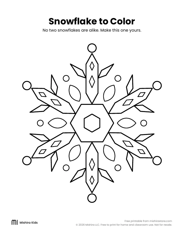 Snowflake coloring page